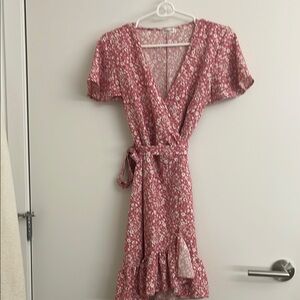 Floral Wrap Dress in Pink